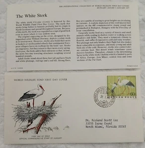 HUNGARY - 1977 - WWF STAMP - THE WHITE STORK - FDC - Picture 1 of 2