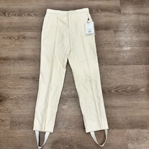 Wardrobe.NYC Women's Size XS Trousers Off White Tapered Leg Stirrup NEW - Picture 1 of 9