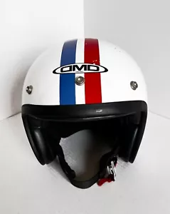 Classic Vintage DMD White 3 Color Open Face Motorcycle Pilot Helmet - Medium - Picture 1 of 9