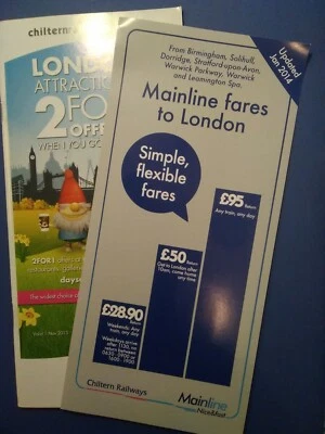 Chiltern Railways collectable leaflets (2)  London 2014 - Image 1 of 4