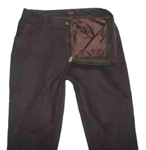 Promoda Men's Leather Jeans / Nubuck Leather Pants In Dark Brown W33" / L31 - Picture 1 of 4
