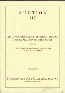 2019 NAC 117 Important Ancient Gupta Roman Gold Coin Auction Catalog Reference - Imagen 1 de 6