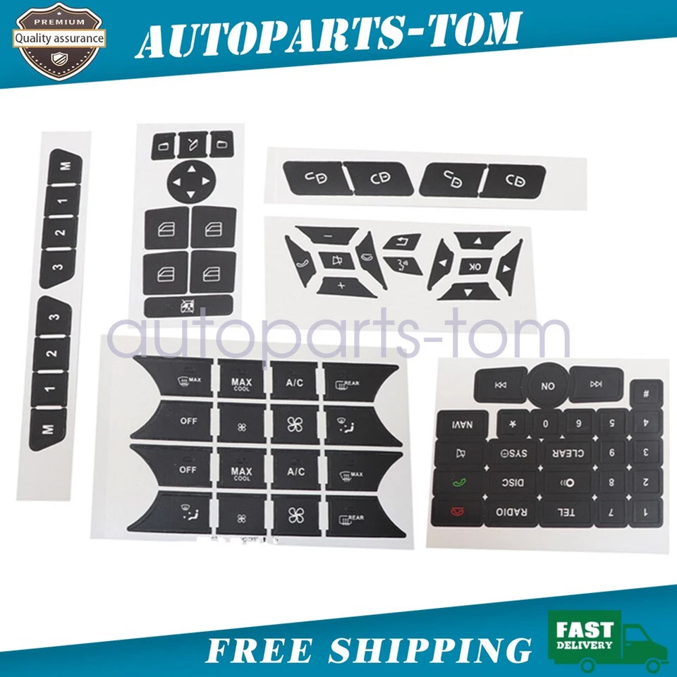 Adhesivo radio ventana aire acondicionado dirección puerta botón reparación coche Mercedes Benz NUEVO Foto 1 de 4