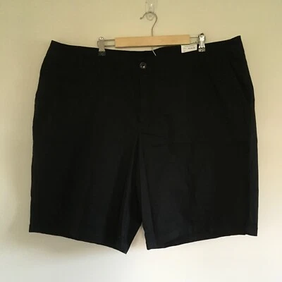 Liz Claiborne Classic Chino Bermuda Shorts Womens Sz 26W Black Stretch Comfort - Image 1 of 4