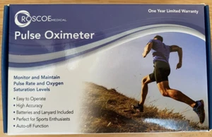 Roscoe Medical Finger Pulse Oximeter Pulse Rate & Oxygen Saturation Monitor New - Picture 1 of 2