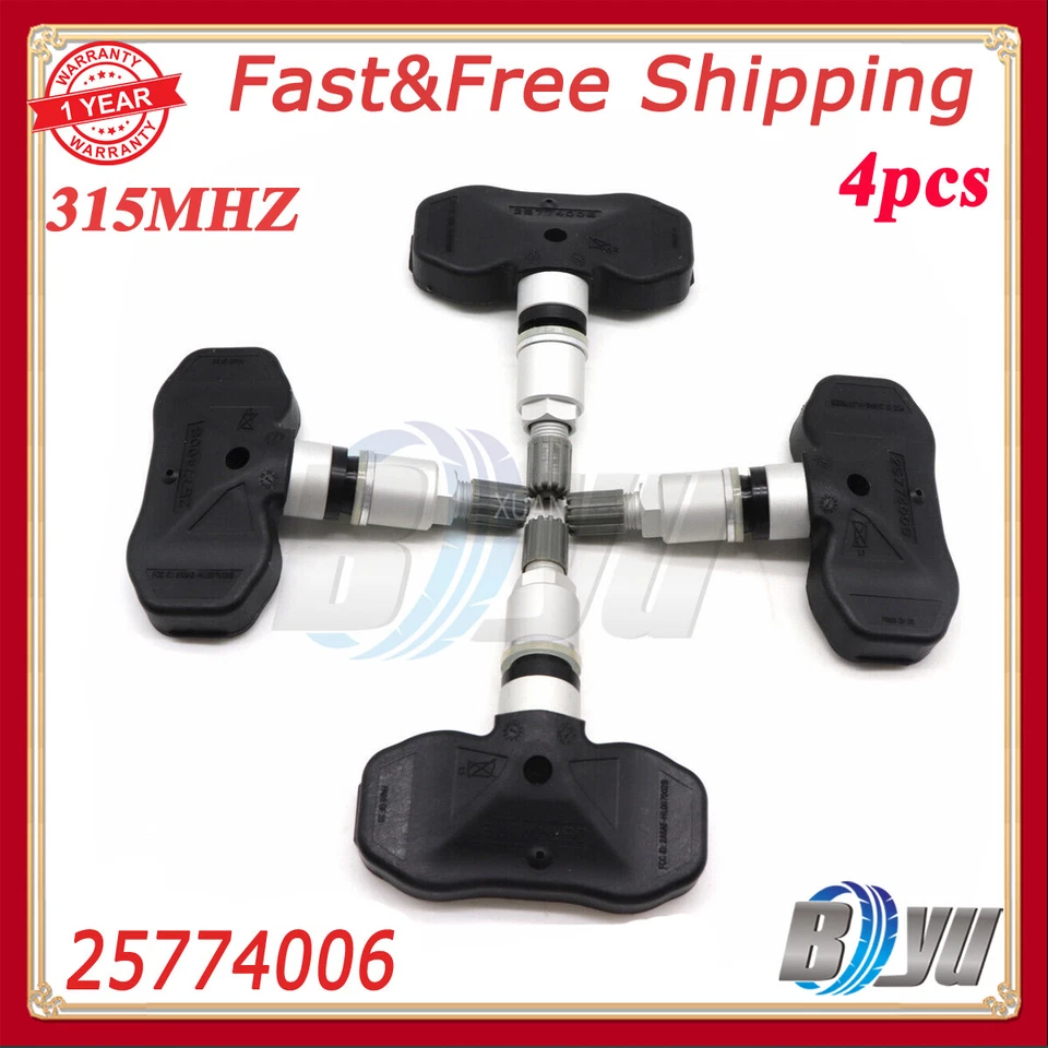 4PCS 25774006 New TPMS Tire Pressure Monitor Sensor For Cadillac Chevrolet GMC Foto 1 de 4