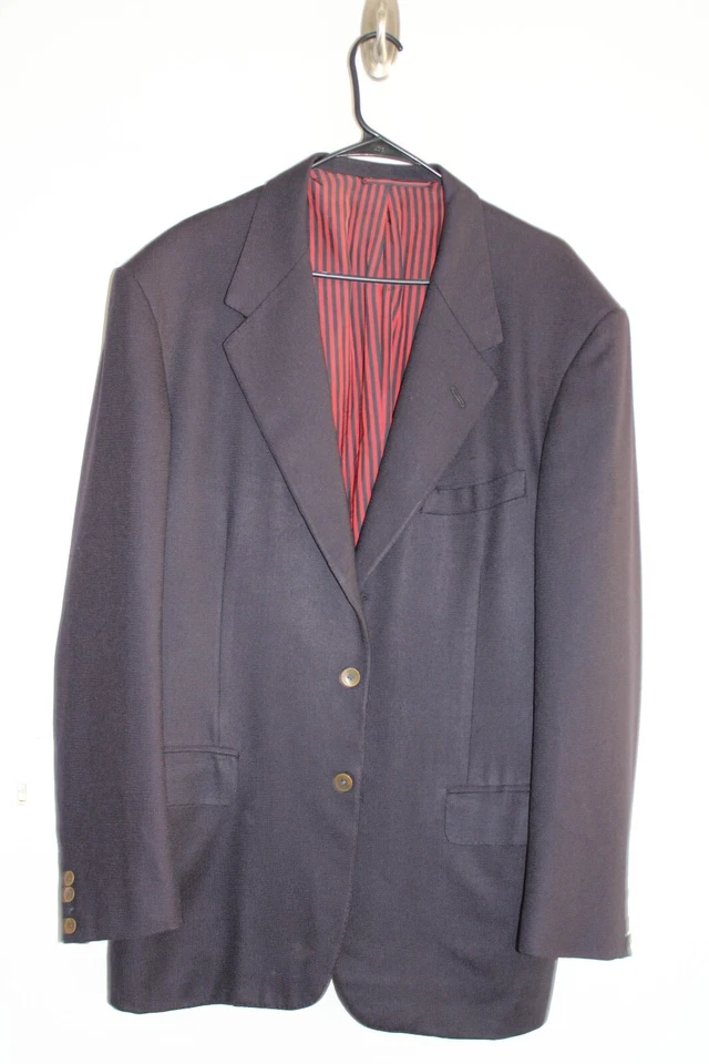 CHAQUETA BLAZER VINTAGE AZUL MARINO OXXFORD PANAL DORADO METAL BOTÓN talla 44L abrigo Foto 1 de 4