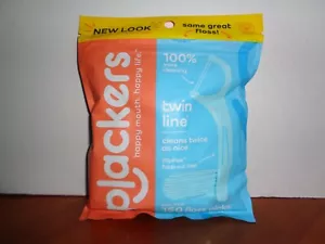 Plackers Twin-Line Zahnseide Zahnseide cool neuwertig 150 Stück Packung wiederverschließbare Tasche - Bild 1 von 2