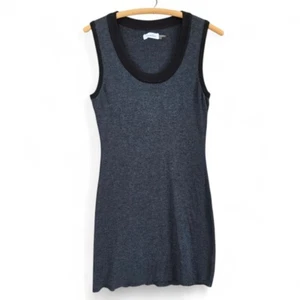 Calvin Klein Womens Sleeveless Sweater Dress M Gray & Black Acrylic/Polyester - Picture 1 of 6