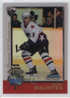 1998-99 Bowman Chrome CHL 50th Anniversary Refractor /5 Manny Malhotra #148 - Image 1 of 2