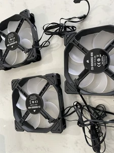 LOT OF 3 CORSAIR co-9050093-ww 120mm COMPUTER CASE FANS RGB - Bild 1 von 4
