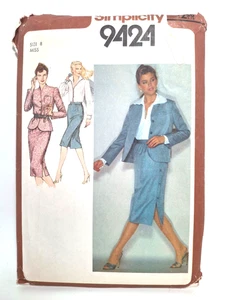 Skirt Blouse Jacket Simplicity Sewing Pattern 9424 Size 8 1980 Vintage Uncut - Picture 1 of 2