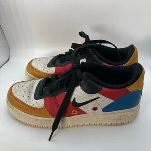 Nike Air Force 1 Low What The Multi-Color Youth 4.5Y AQ4211-100 Cracked Leather - Picture 1 of 11