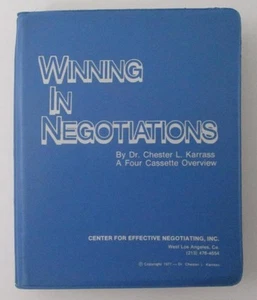 Winning In NEGOTIATONS by Dr. Chester Karrass (1977 - 4 Cassette Tapes) 2 Sides - Picture 1 of 4