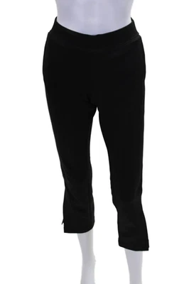 Pantalones deportivos Pam & Gela para mujer tiro medio pierna dividida negros blancos talla pequeña Foto 1 de 4