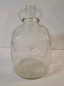 Antique Ball Wine 1920s Art Deco Style Two Fingered Handle Glass 1 Gallon Grapes - Picture 1 of 8