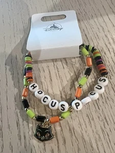Disney Parks 2025 Hocus Pocus Black Cat Set Of 2 Stretch Bracelets New - Picture 1 of 1