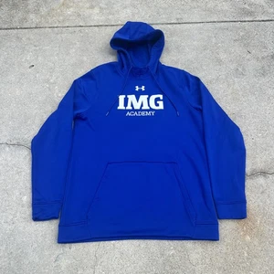 Under Armour IMG Academy Cold Gear Blue Pullover Hoodie Mens Size Medium Sports - Picture 1 of 19
