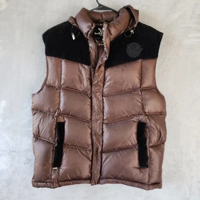 Triple Fat Goose Down Puffer Vest Mens Size XL Full Zip Pockets Corduroy *Read - Image 1 of 4