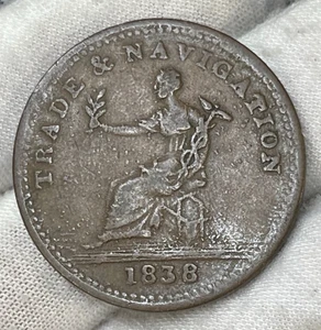 1838 Britisch Guyana Guyana Stiver Kupfer Medaille Top Zustand Selten Hochwertig - Bild 1 von 6