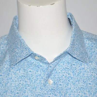 Camisa de vestir NORDSTOM ajuste elástico sin hierro azul floral algodón 17,5 34/35 Foto 1 de 3