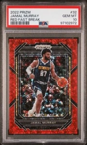 2022 Panini Prizm #32 Jamal Murray Red Fast Break /100 PSA 10 GEM Denver Nuggets - Picture 1 of 2