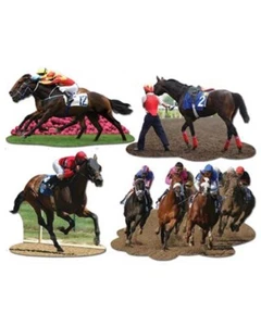 Melbourne Cup Party Supplies Horse Racing Cutouts 4 Large Decorations - Picture 1 of 2