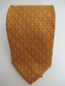 Men's Salvatore Ferragamo Silk Neck Tie made in Italy "Golf" Golf Bag Clubs Ball - Picture 1 of 4