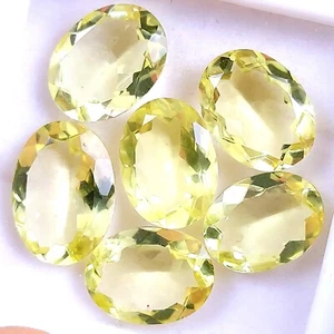 Lote de 6 cabujones facetados de cuarzo limón natural de 44 quilates 18x13 15x11 mm #R-10555 - Imagen 1 de 7
