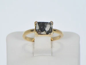 Moon Ring - Genuine Lunar Meteorite Jewelry - Size 6 3/4 - TOP METEORITE - Picture 1 of 6