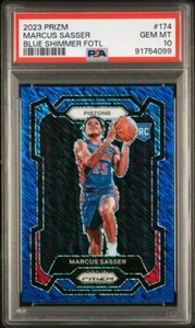 Camiseta deportiva de novato Prizm PSA 10 2023-24 MARCUS SASSER/35 azul brillante FOTL # partido - Imagen 1 de 2