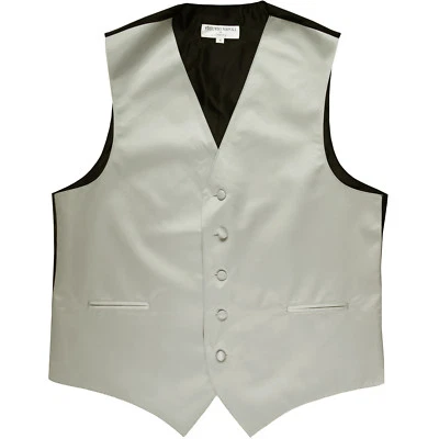 New Man Tuxedo Waistcoat Silver Vest only Formal Wedding Party Uniform 5XL 6XL - Image 1 of 3