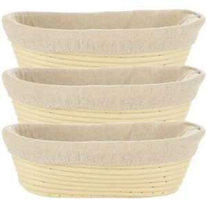 Banneton Bread Proofing Basket Set of 3-10 Inch Oval Sourdough Proofing Baske... - Picture 1 of 7