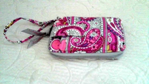 Vera Bradley Paisley Mets Plaid Wrist Wallet 2 Zips CC ID Bill Cn 5.5"x3.5" NEW - Picture 1 of 6