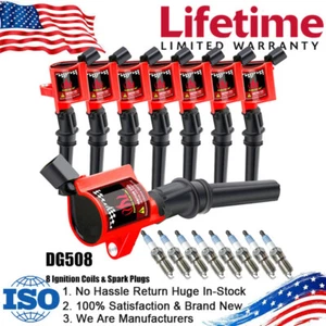 8 Pack Ignition Coil & Iridium Spark Plug for Ford F-150 4.6L 5.4L DG508 & SP479 - Picture 1 of 16