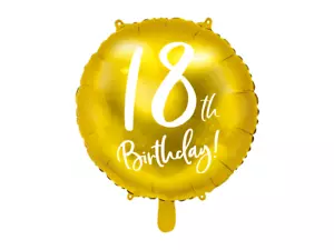 Folienballon 18.Geburtstag Happy Birthday für Helium Luftballon Jubiläum gold - Bild 1 von 4