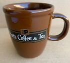 Pete&#39;s Coffee Tea Mug Cup Brown Advertisement Brown Bodum