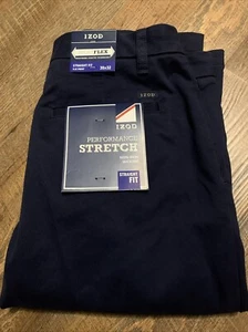 NEW Men’s IZOD Sportflex Performance Stretch Flat Front Straight Pant 30x32 Golf - Picture 1 of 11