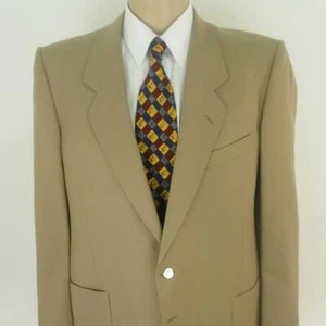 42 R (40) Conte di Roma Beige Pure Wool 2Btn Mens Italy Jacket Sport Coat Blazer - Picture 1 of 9