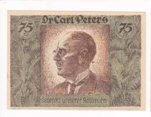 75 Pfennig "Dr. Carl Peters" Kolonialgedenktag 1922 - Bild 1 von 2