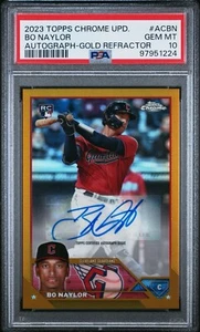 2023 Topps Chrome Update Bo Naylor GOLD RC Refractor Auto /50 PSA 10 - Bild 1 von 2