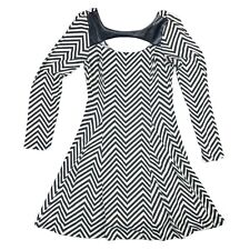 Fire Los Angeles Dress Black White Geometric Stripes Cutout Women's Size Medium