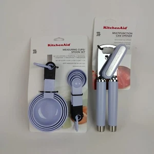 Kitchenaid 4 Measuring Cups & 5 Spoons & Can Opener Lavender KE475OHLVA Purple - Picture 1 of 13