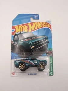 Hot Wheels 2024 # 038/250 - HW Reverse Rake 1/5 - '87 Dodge D100 - Teal - Picture 1 of 2