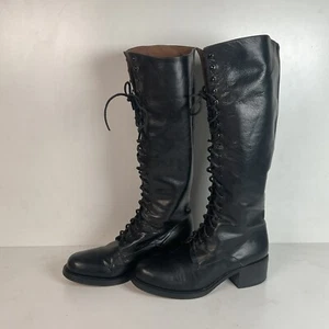 Vintage 1990s Women’s Guess Lace Up Go-Go Boots 7.5 Grunge Punk - Picture 1 of 22
