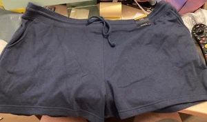 BNWT SIZE 24 M&S JERSEY STYLE NAVY SHORTS - Picture 1 of 1