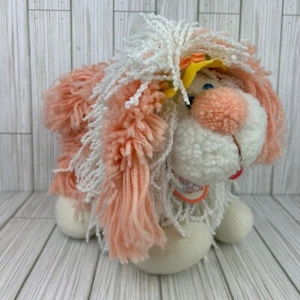 Vintage Kenner Fluppy Dogs Plush Peach White Yarn Hair 1986 Stuffed Animal EUC - Picture 1 of 12