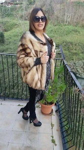 PELZ PELZMANTEL SKUNK SABLE ZOBEL FOX FUR RUSSIAN SABLE PELLICCIA FOURRURE  - Picture 1 of 10