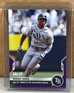 2021 TOPPS NOW #OS05 WANDER FRANCO RAYS Rookie Finalist Purple Parallel 17/25 - Picture 1 of 3