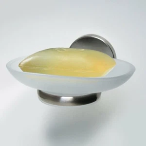 Fackelmann Ablageschale 13 cm aus Glas Seifenschale Seifenhalter SEIFE FUSION - Bild 1 von 3